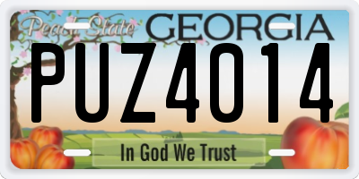 GA license plate PUZ4014