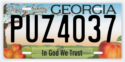 GA license plate PUZ4037