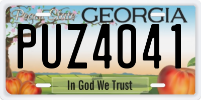 GA license plate PUZ4041