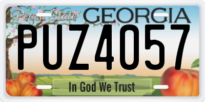 GA license plate PUZ4057