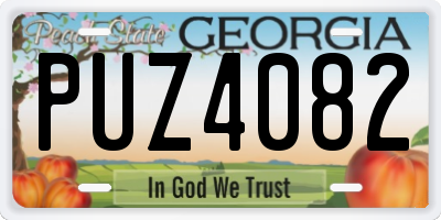 GA license plate PUZ4082