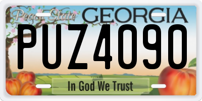 GA license plate PUZ4090