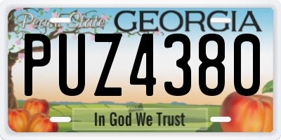 GA license plate PUZ4380