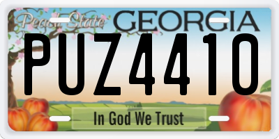 GA license plate PUZ4410