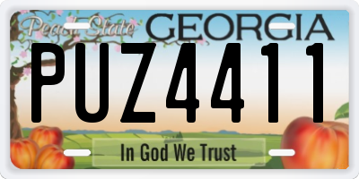 GA license plate PUZ4411