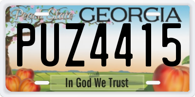 GA license plate PUZ4415