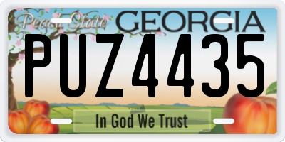 GA license plate PUZ4435
