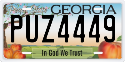 GA license plate PUZ4449