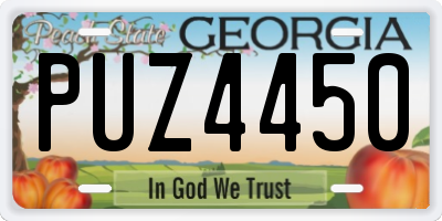GA license plate PUZ4450