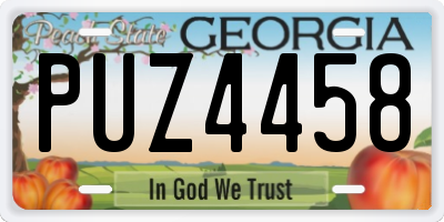 GA license plate PUZ4458