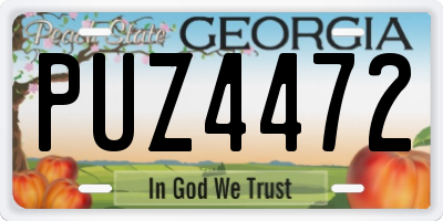 GA license plate PUZ4472