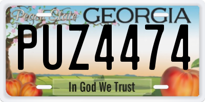 GA license plate PUZ4474