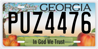 GA license plate PUZ4476