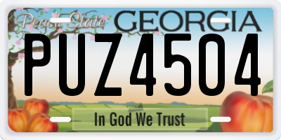 GA license plate PUZ4504