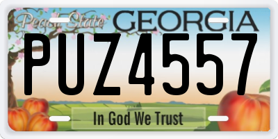 GA license plate PUZ4557