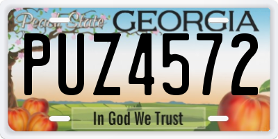 GA license plate PUZ4572