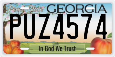 GA license plate PUZ4574