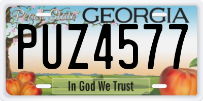 GA license plate PUZ4577