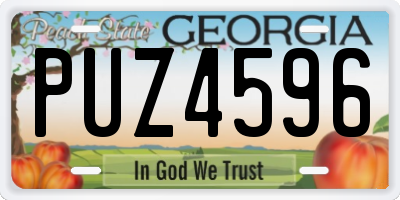 GA license plate PUZ4596