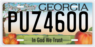 GA license plate PUZ4600