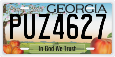GA license plate PUZ4627