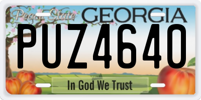 GA license plate PUZ4640