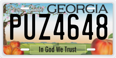 GA license plate PUZ4648