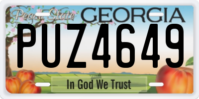 GA license plate PUZ4649