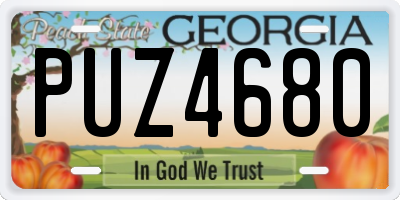 GA license plate PUZ4680