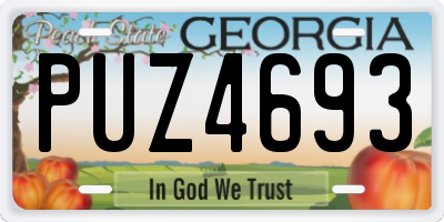 GA license plate PUZ4693