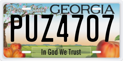 GA license plate PUZ4707