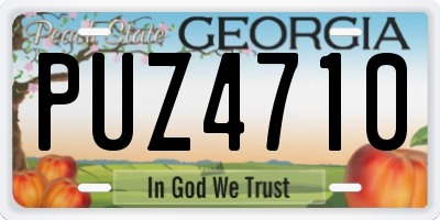 GA license plate PUZ4710
