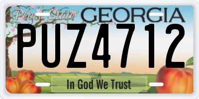 GA license plate PUZ4712