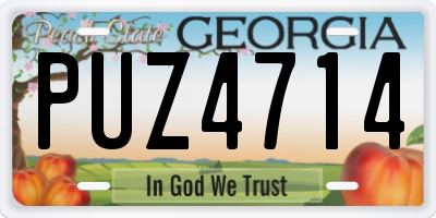 GA license plate PUZ4714