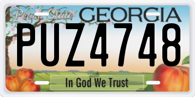 GA license plate PUZ4748