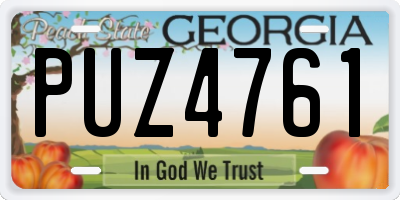 GA license plate PUZ4761