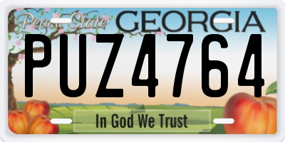 GA license plate PUZ4764