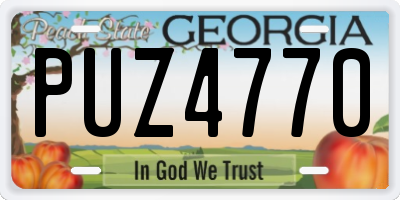 GA license plate PUZ4770