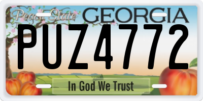 GA license plate PUZ4772