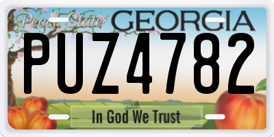 GA license plate PUZ4782