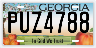 GA license plate PUZ4788
