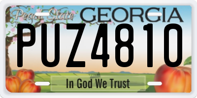 GA license plate PUZ4810