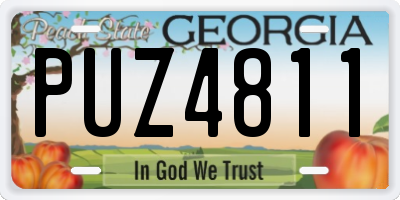 GA license plate PUZ4811