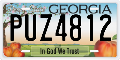 GA license plate PUZ4812