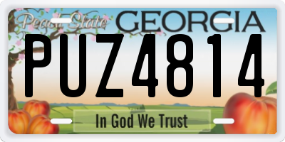 GA license plate PUZ4814