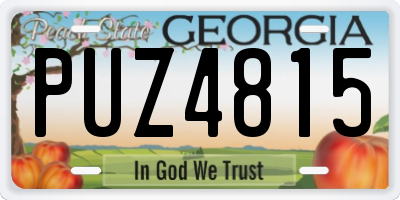 GA license plate PUZ4815