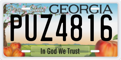 GA license plate PUZ4816