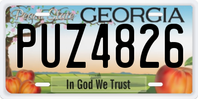 GA license plate PUZ4826
