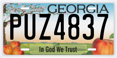 GA license plate PUZ4837