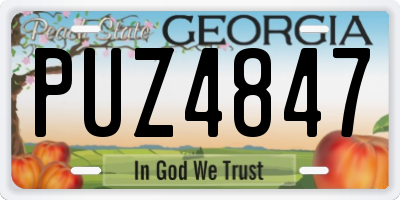 GA license plate PUZ4847